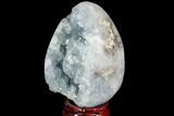 Crystal Filled Celestine (Celestite) Egg Geode - Madagascar #100048-3